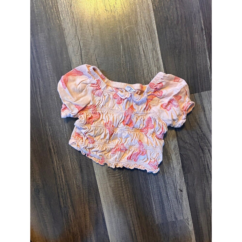 Baby Gap Pink Butterfly Smocked Top – 18–24 Months